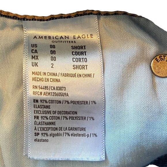 American Eagle Super Stretch Distressed Jeggings Sz 0 Short - Picture 5 of 11